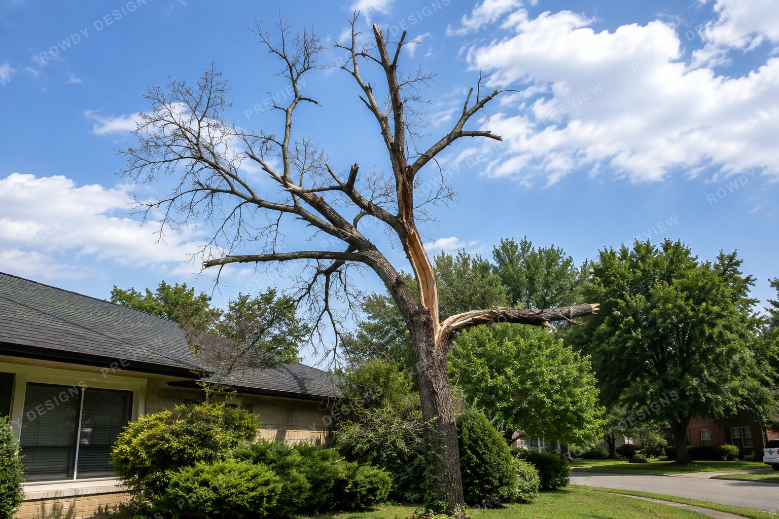 Hazard tree removal before